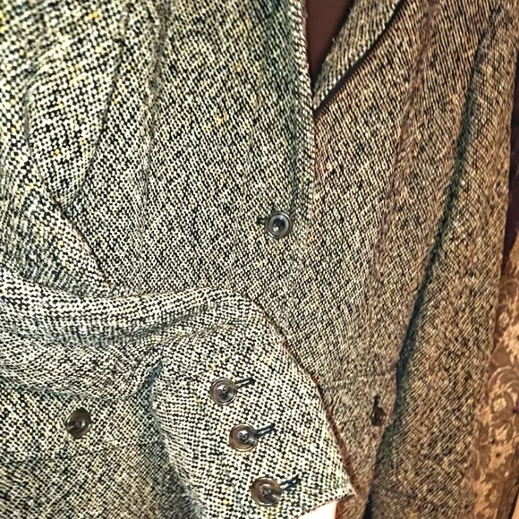 Eddie Bauer Vintage Womens Wool Blend Tweed Trench Coat Sz. S - Picture 10 of 12